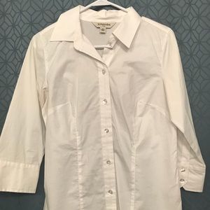 White long sleeve blouse- petite small